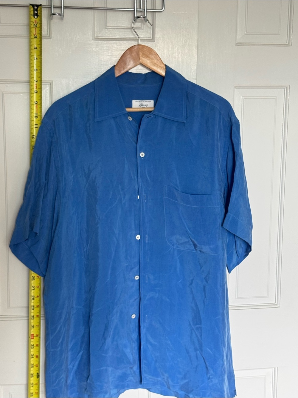 Brioni for Neiman Marcus Blue Short Sleeve Shirt Italy